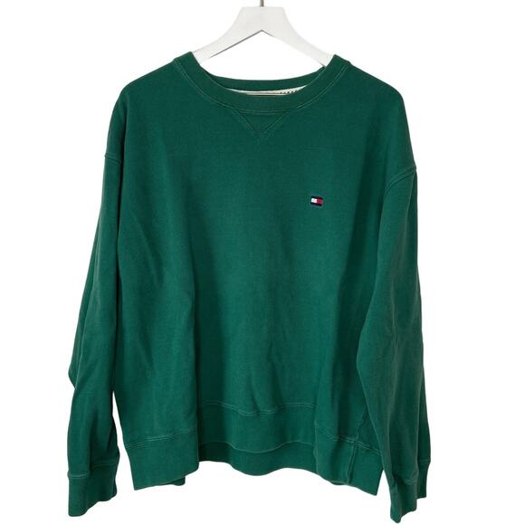 Tommy Hilfiger Green Cotton Crewneck Shirt - Men's Size XL - Picture 1 of 4